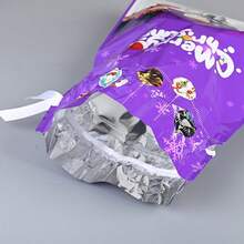 1pc Santa Claus Drawstring Gift Bag With Aluminum Foil Candy Packaging For Christmas Gift, Purple - Purple - View 4