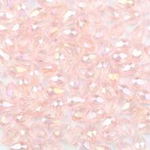 100 Piezas 4x6mm Abalorios De Cristal En Forma De Lágrima Con Agujero Recto Para Hacer Joyas, Revestimiento De Color Ab - 4x6mm - Ver 16