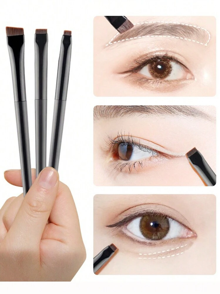 3pcs Makeup Tools Eyebrow Brush, Sharp Eye Liner Brush, Detail 