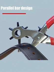 1pc Leather Hole Puncher, Round Hole Punch Gun, Punch Plier, Red - Red - View 10