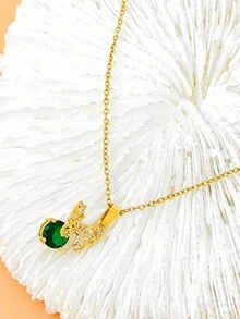 1款優雅浪漫的蝴蝶鑽飾項鍊,適合約會、派對、禮物和珠寶配飾