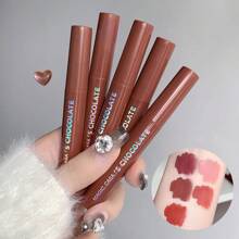 5入組啞光絨面巧克力唇彩,持久不脫妝,適合日常使用,pvc袋包裝 - 5pcs 巧克力唇釉 - 查看 3