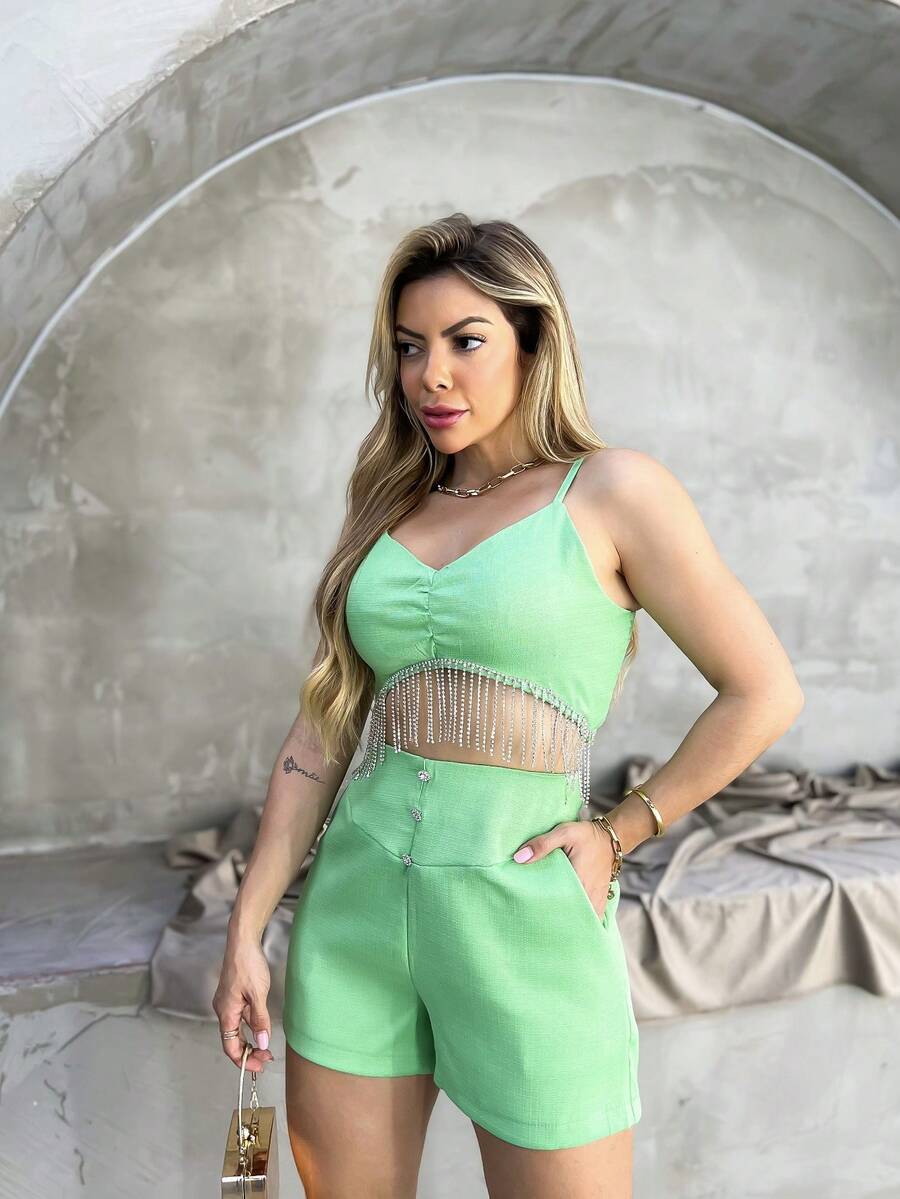 Women Two-piece Outfits - 綠色 - 查看 1