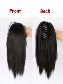 1 件凌亂髮髻髮夾爪夾髮髻波浪直髮髮髻接髮凌亂高髻髮髻爪夾馬尾假髮合成假髮女式 35.56 厘米