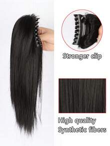 1 件凌亂髮髻髮夾爪夾髮髻波浪直髮髮髻接髮凌亂高髻髮髻爪夾馬尾假髮合成假髮女式 35.56 厘米