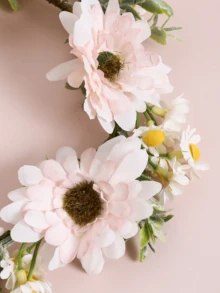 1入款歐美風格甜美可愛的新娘風格華麗復古髮圈發飾假髮 佳節派對花環