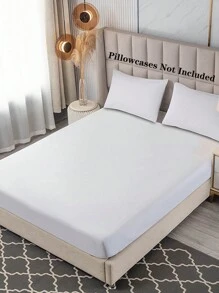 1pc Waterproof Fitted Sheet, Mattress Protector, Breathable, Dustproof, Anti-Slip Bed Cover (Pillowcase Not Included) - White - View 8