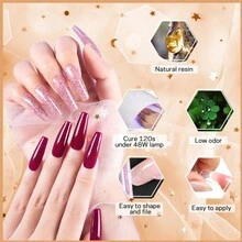 Gel De Extensión Para Uñas En 10 Colores, Este Producto Necesita Luz Uv Para Curado De Gel Acrílico - Blanco - Ver 2