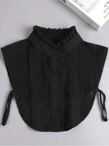 1 件装雪纺人造珍珠可拆卸领花毛衣装饰假领优雅配饰女士情人节 - 白色 - 查看 12