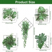 5 件 3d 綠色植物牆貼,熱帶樹和樹葉貼花,藤蔓牆紋身,適合臥室、客廳、辦公室裝飾