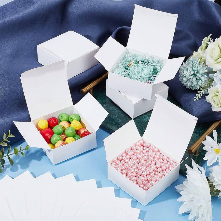 20 cái Trắng Hộp Quà Inch Giấy kraft Hộp Đóng gói Giấy cạc tông Hộp Giáng Sinh
 Thiết đãi Hộp Nhỏ bé Gấp lại Giấy Hộp Quà Đối với Xà bông Ánh sáng Sinh nhật Giáng sinh Lễ cưới Tắm em bé - trắng - Xem 1