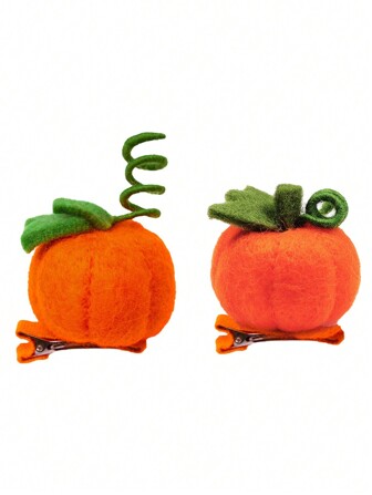 1pc Pumpkin Shaped Hair Clip For Halloween, Hair Accessory For Kids And Girls, Crocodile-shaped And Pumpkin-shaped Hairpins, Bow Shaped Hair Clip, Halloween Party Clothing Accessory