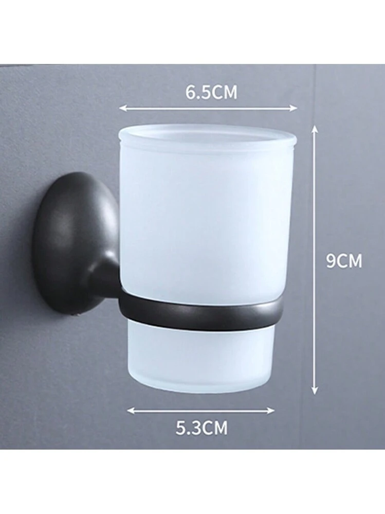 Bicchiere da spazzolino da denti in ceramica da bagno, nero opaco, organizer per riporre oggetti in bagno