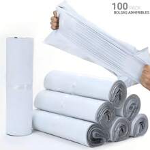 100 Bolsas Sobre Mensajeria Paqueteria Envio 30x40 Cm - Blanco - Ver 1