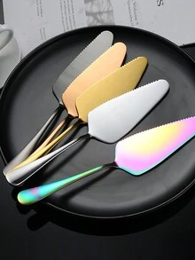 1pc Stainless Steel Cake/pizza/triangle Cheese Shovel Baking Tool - Gold - View 3