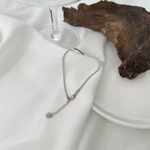 1 Máy Tính Đơn Giản & Thời Trang Bằng Thép Không Gỉ Dẹt Rắn & Sóng Nước Dây Chuyền Chống Thấm Nước Chống Phai Màu Nữ Vòng Chân đeo Hàng Ngày - Bạc - Xem 7