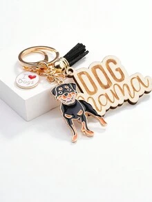 1入組男士木質標籤和漆面金屬犬種防丟標籤,配有鑰匙鏈和禮品盒 - 彩色 - 查看 5