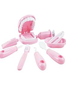 9件牙醫假裝玩具套裝,牙科玩具系列 - 粉色 - 查看 4