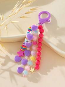 1 件卡通笑臉和情書造型吊墜、鑰匙圈、包包配件、送給女朋友或情侶的禮物