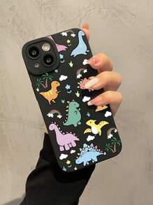 1 Stück buntes Dinosaurier- & Engelaugen Anti-Sturz Handyhülle, kompatibel mit Apple 17, 16, 15, 14, 13, 12, 11 Pro Max Smartphones - Verschiedenfarbig - Übersicht 3