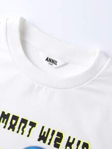 Annil Children's Clothing Boys' Sweater Fashionable And Fashionable Middle School Children's Boys' Clothing Spring And Autumn Long Sleeve Round Neck Handsome Top