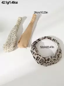 3 pezzi Set di fasce per capelli da donna con stampa leopardata e incrocio, adatte per uso quotidiano/invernale, fascia per capelli, turbante, fascia per sudore, per scuola, università, fasce per capelli