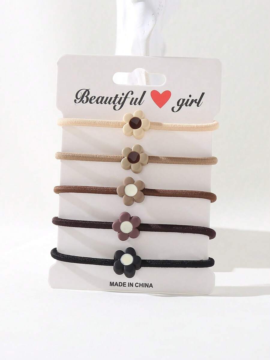 5入組日常髮飾彈力繩