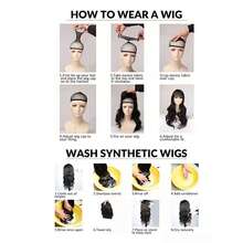 棕色長直女性合成假髮高溫絲假髮耐熱薔薇網角色扮演萬聖節動漫頭飾服飾配件 - 棕色 - 查看 8