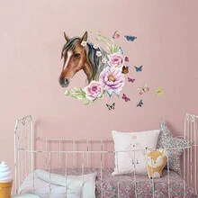 彩色馬壁貼,剝離式壁貼diy壁畫家居牆壁裝飾,適用於臥室,客廳,教室,辦公室壁裝飾 - 彩色 - 查看 6