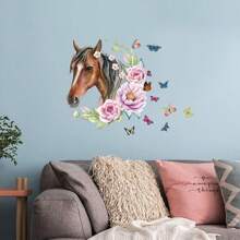 彩色馬壁貼,剝離式壁貼diy壁畫家居牆壁裝飾,適用於臥室,客廳,教室,辦公室壁裝飾 - 彩色 - 查看 1