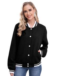 RED MARINE Cazadora tipo bomber unicolor con botones - Negro - Ver 2