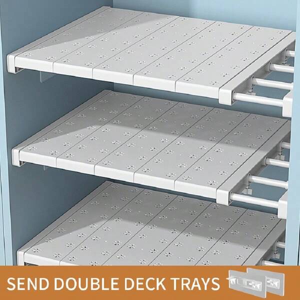 No Drill Required, Extendable Closet Shelf Divider For Clothes And