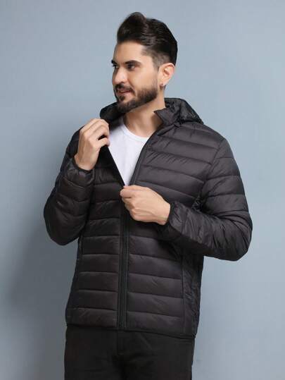 Jaqueta Bobojaco Masculino Puffer Capuz Removível Peluciada