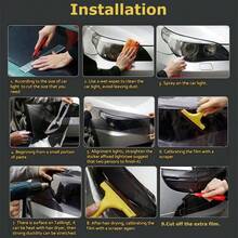 1roll 30x100cm Yellow Color Headlight & Taillight Tint Film, Colorful Light Transmittance Decorative Sticker Film - Yellow - View 4