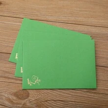 6 張 + 3 個信封套裝優雅婚禮邀請函紙和信封帶燙金 - 綠色 - 查看 4