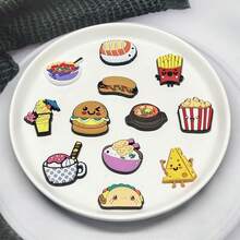 12 Piezas/set Hebilla De Decoración De Zapatos Insertable Con Patrón De Dibujos Animados / Comida (diseño No Integrado) - Multicolor - Ver 6