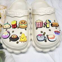 12 Piezas/set Hebilla De Decoración De Zapatos Insertable Con Patrón De Dibujos Animados / Comida (diseño No Integrado) - Multicolor - Ver 2