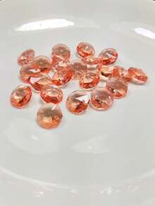 20 顆/套 14 Mm 2 孔酒色玻璃八角形珠/diy 水晶珠/玻璃捕光器 - 酒紅色 - 查看 5
