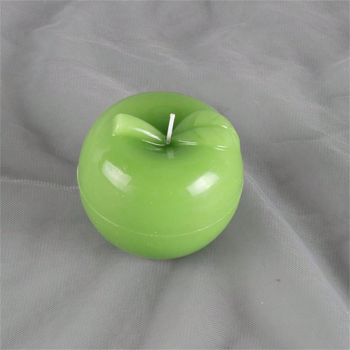 4pcs/Set Artificial Green Apple Shaped Candles For Party, Funny Fruit