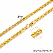 1PC Golden Plated Multilayer 2 3 4 5MM Width 45 50 55 60CM Length Chain Rope Chain Necklacetwist - Yellow Gold - View 12