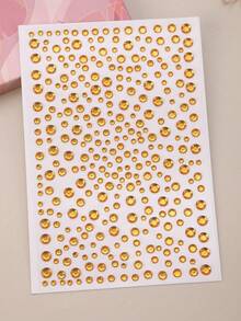 1 張金色水鑽臉部紋身貼紙適合派對、臉部珠寶節日化妝眼部珠寶貼在水鑽上適合臉部、頭髮、身體、眼睛