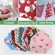 Chó Giáng sinh Khăn rằn , Cây thông noel Và Ông già Noen Chó Khăn quàng cổ Đối với Con trai Và Cô gái , Có thể giặt được Chó Giáng sinh Đối với Trung bình nhỏ Chó to - Nhiều màu - Xem 3