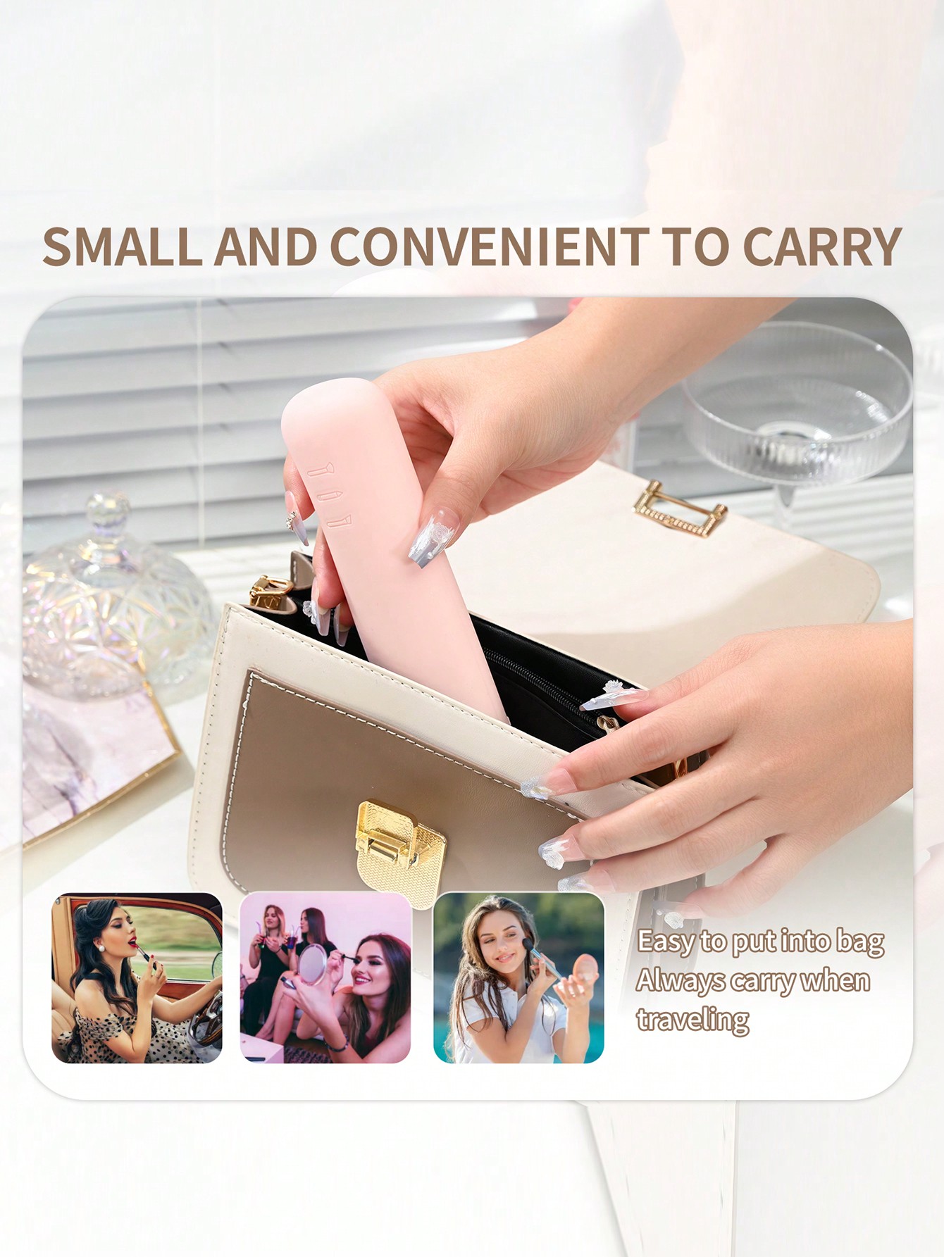 حامل فرش المكياج المحمول من السيليكون - منظم سفر ن...