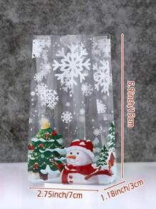 50 个雪人塑料礼品袋糖果饼干烘焙包装袋圣诞装饰 2023 年家居新年 2024 年，圣诞节 - A 款包袋 - 查看 11