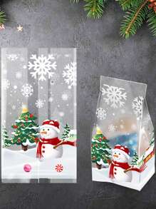 50 个雪人塑料礼品袋糖果饼干烘焙包装袋圣诞装饰 2023 年家居新年 2024 年，圣诞节 - A 款包袋 - 查看 1