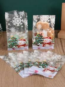 50 个雪人塑料礼品袋糖果饼干烘焙包装袋圣诞装饰 2023 年家居新年 2024 年，圣诞节 - A 款包袋 - 查看 6