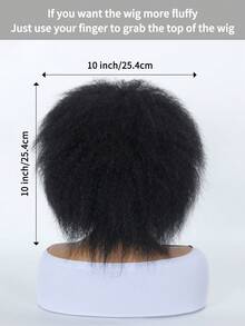 萬聖節化裝用黑色bug軟阿夫羅頭髮假髮,婦女阿芙羅卷髮假髮帶瀏海看起來自然,男性截短式阿芙羅卷髮假髮,毛蟲髮型黑色阿芙羅海浪卷假髮,合成髮阿芙羅假髮,適用於日常派對cosplay節日聖誕佈置以編織時尚假髮