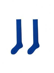 1 Par De Calcetines De Compresión Gruesos Y Cálidos, Con Estilo Y Versatilidad Para Mujeres En Azul (estilo Ins) - azul real - Ver 1