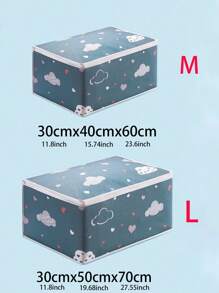 WHICHLIFE 1pc Household Quilt Storage Bag, Clothes Storage Box, Dust-proof Cartoon Graphic Closet Storage Bag - Multicolor - View 5