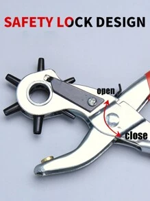 1pc Leather Hole Puncher, Round Hole Punch Gun, Punch Plier, Red - Red - View 6